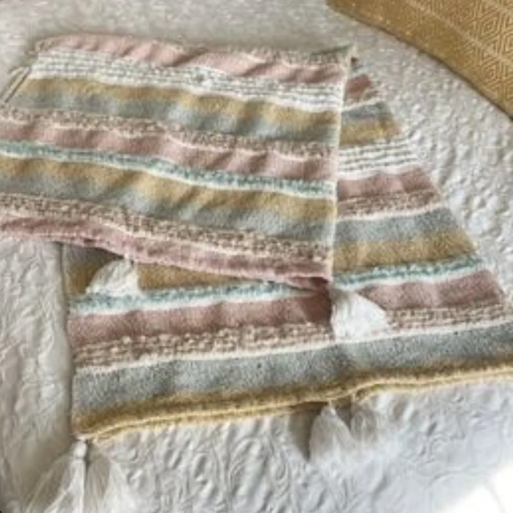 Cynthia Rowley Pastel Striped Throw with‎ Tassels 60